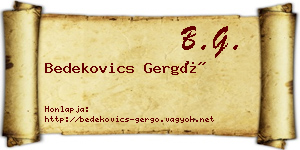 Bedekovics Gergő névjegykártya